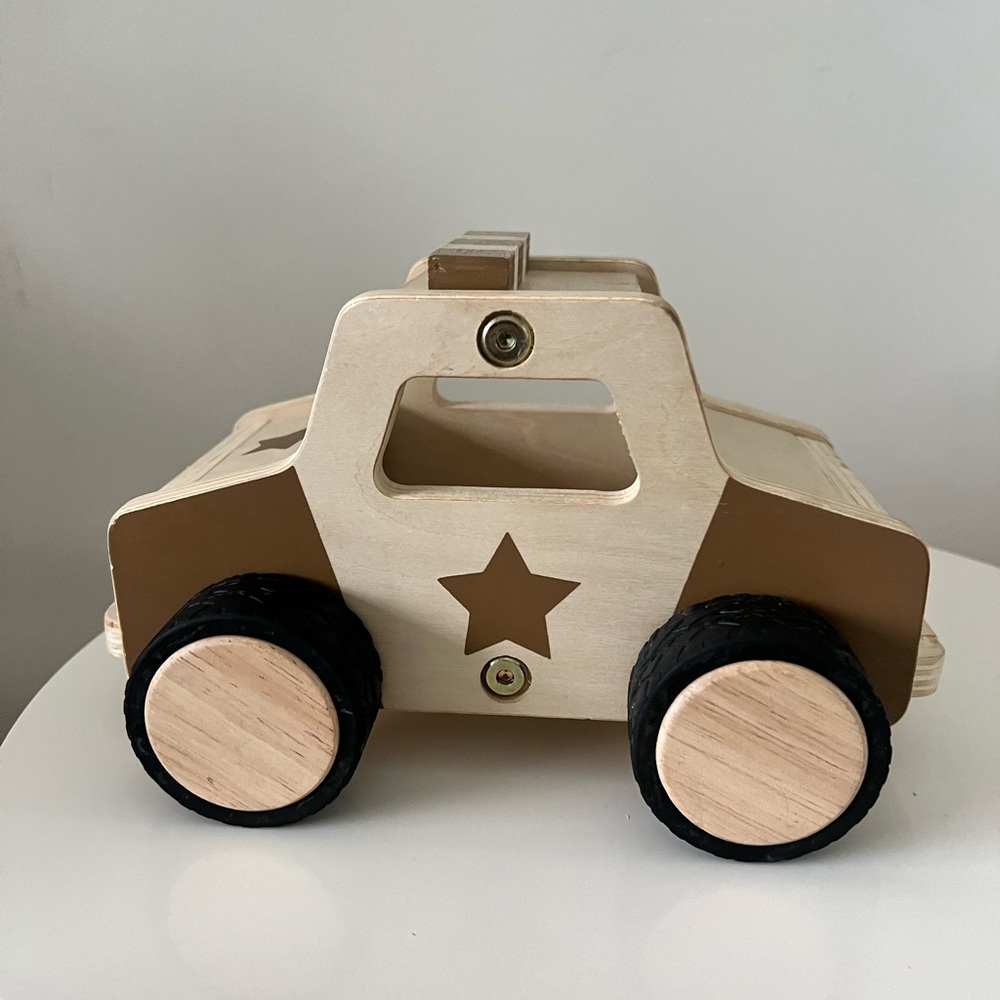 Guidecraft Wooden Police Car- Wood Kid Toys- Great Quality